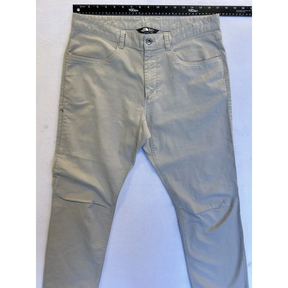 The North Face Twill 5 Pocket Pants Men's 34x31 Tan Reinforced Knee Straight Leg